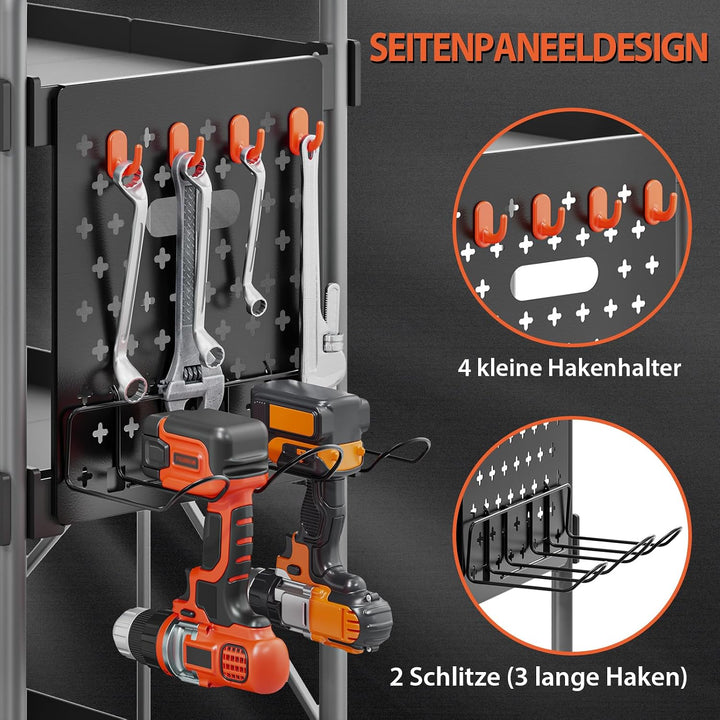 KINGRACK 3-Ebenen servierwagen klappbar mit Rollen ergonomischem Griff, klappbar Allzweck-Dienstwage