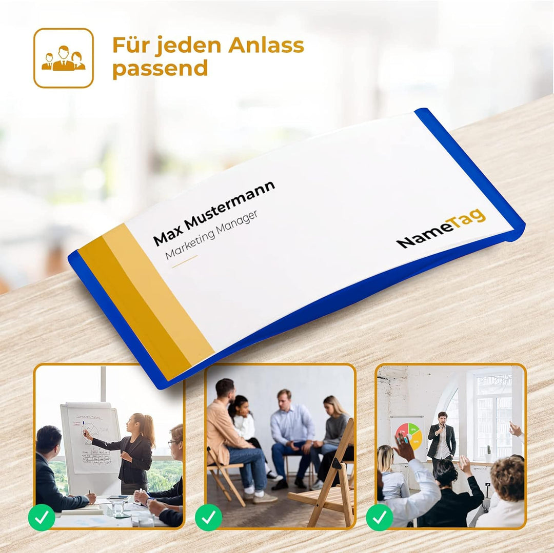 Ironix Namensschilder mit Doppelmagnet, Namensetiketten für Kleidung 75x32mm, Namensschilder Magnet