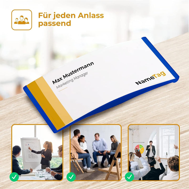 Ironix Namensschilder mit Doppelmagnet, Namensetiketten für Kleidung 75x32mm, Namensschilder Magnet