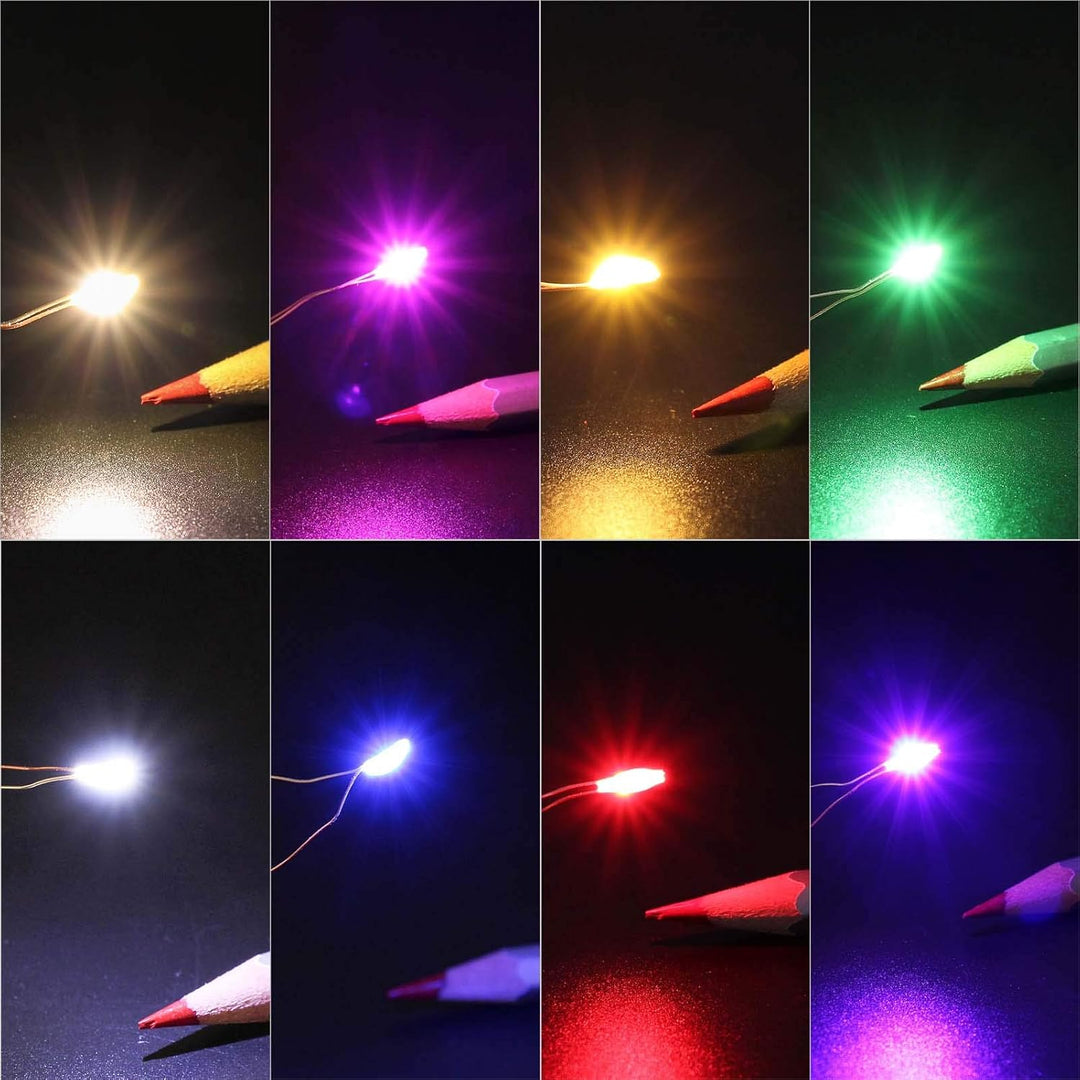 Evemodel 240Stk. Vorgelötet Micro Wasserdicht SMD Led Gemischte Farbe Bauform 0603 20cm