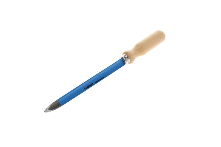 GEDORE Dreikant-Hohlschaber, zum Entgraten von Werkstückkanten, Klinge 200 mm, mit Holzgriff, Zwinge