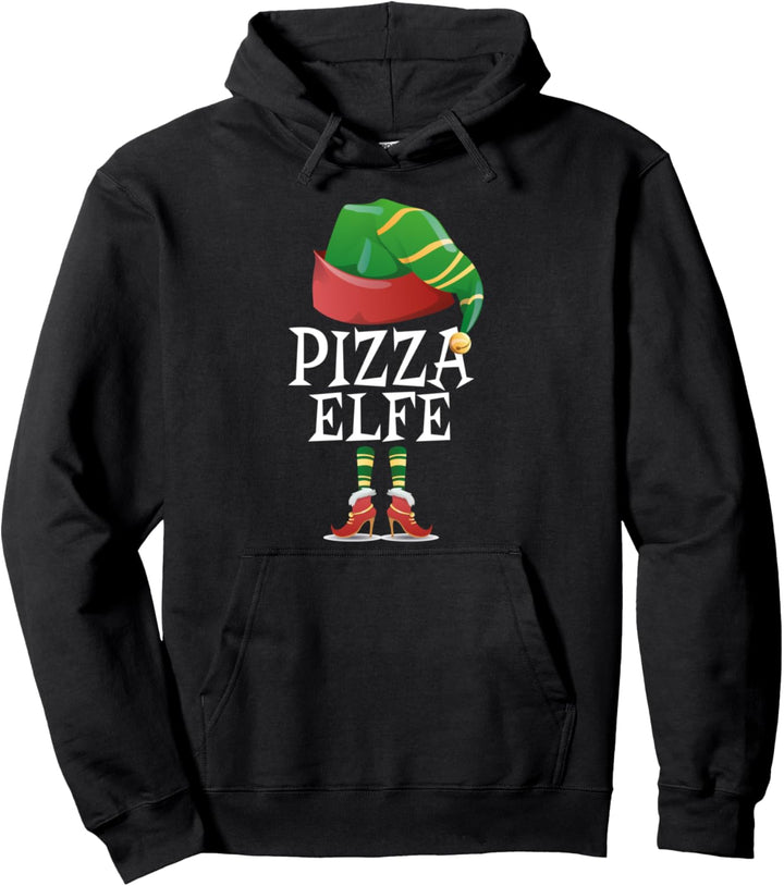 Pizza Elfe Familie Weihnachtsfest Pizzeria Koch Pullover Hoodie