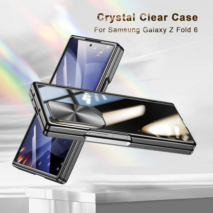 spoovcto für Samsung Galaxy Z Fold6 Hülle: mit integriertem Kamera- Ständer, Schutzschale, luxuriöse