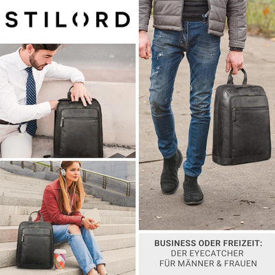 STILORD 'Watson' Laptop Rucksack 15.6 Zoll Leder Backpack Business Lederrucksack Herren Rucksack XL