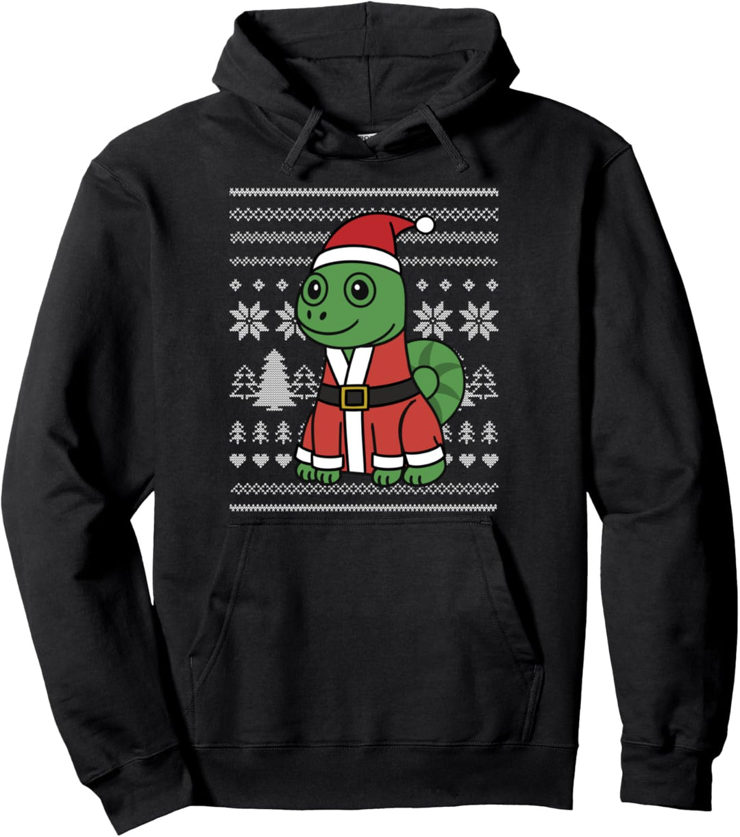 Cartoon Chamäleons Lustiger Reptil Weihnachten Geschenk Pullover Hoodie