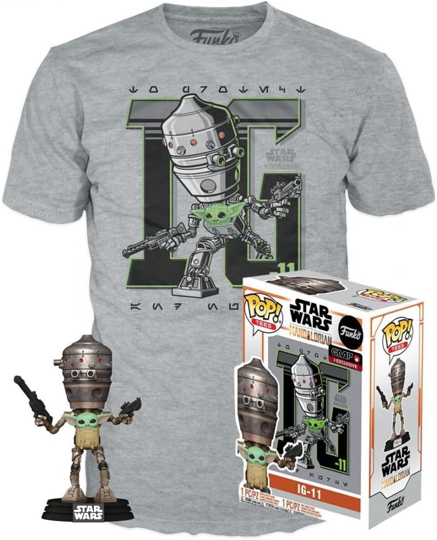 FUNKO 135422 Set Figur POP &amp; Tee Star Wars IG-11 with The Child Exclusive M Puppen und Actionfiguren