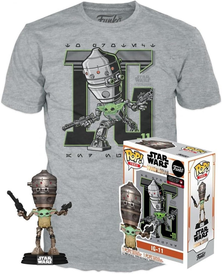 FUNKO 135422 Set Figur POP &amp; Tee Star Wars IG-11 with The Child Exclusive M Puppen und Actionfiguren