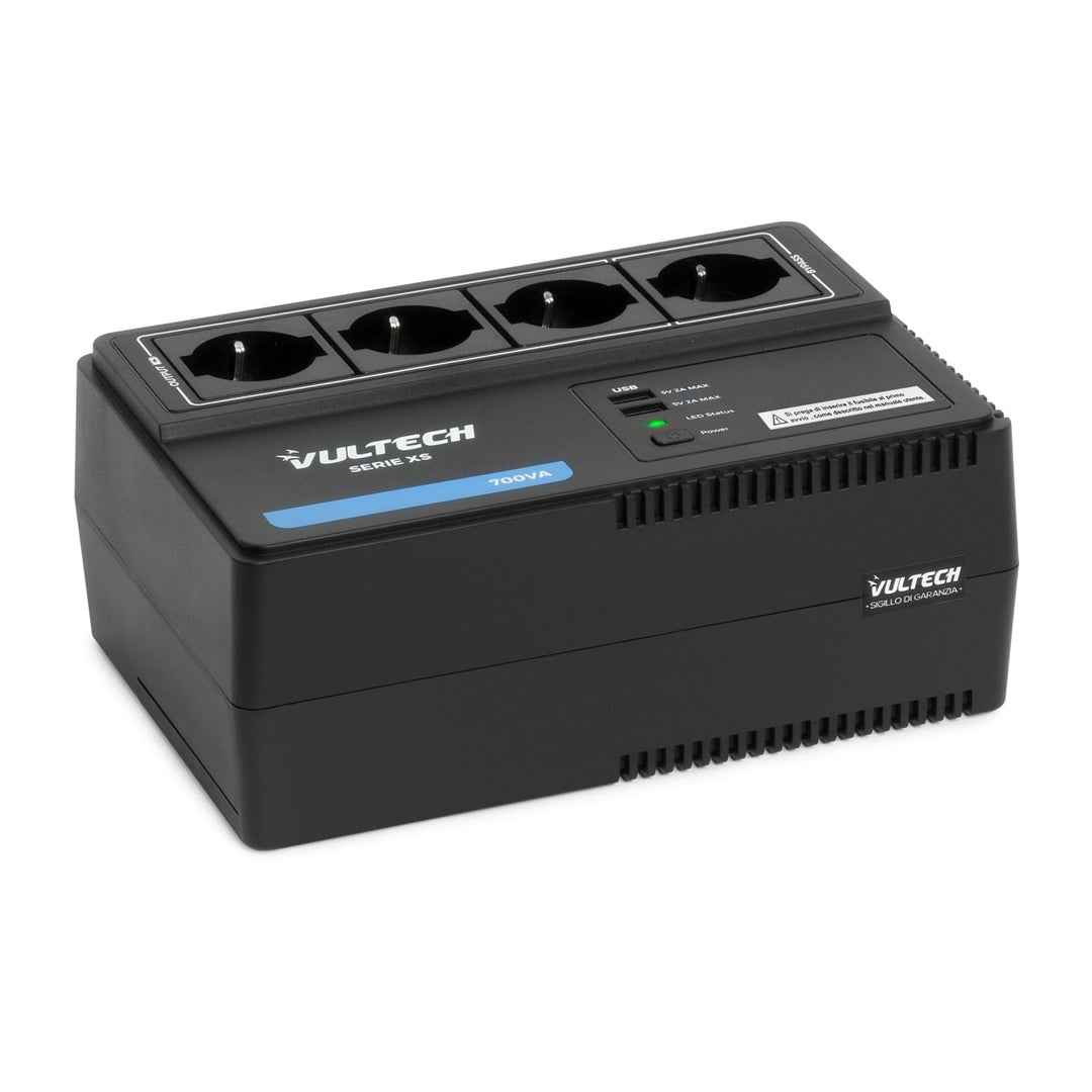 VulTech UPS700VA-XS UPS Steckdosenleiste 700VA/390WA, unterbrechungsfreie Stromversorgung, Line-Inte