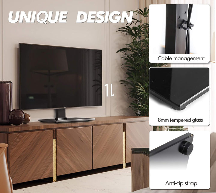 FITUEYES TV Standfuss TV Ständer Schwenkbar für 19-42 Zoll LCD LED OLED Plasma Flach & Curved Fernse