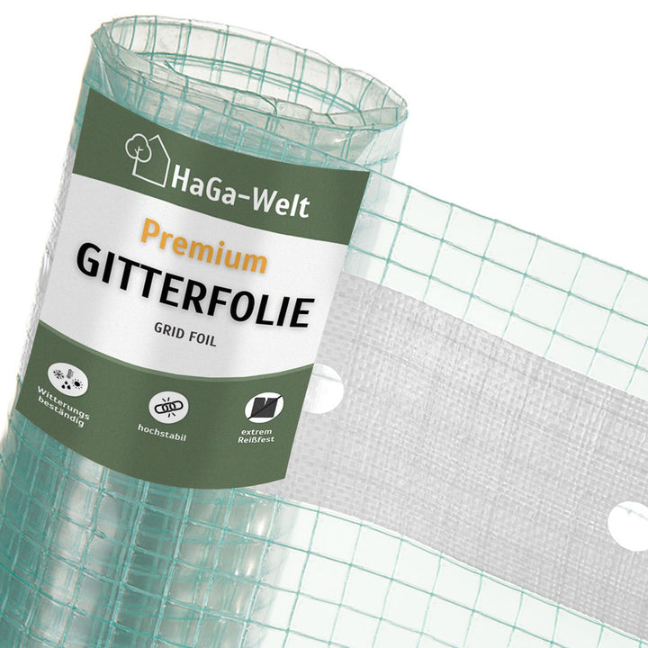 HaGa® Gitterfolie Gewächshausfolie Gewächshausbau Folientunnel Folie 2m x 10m