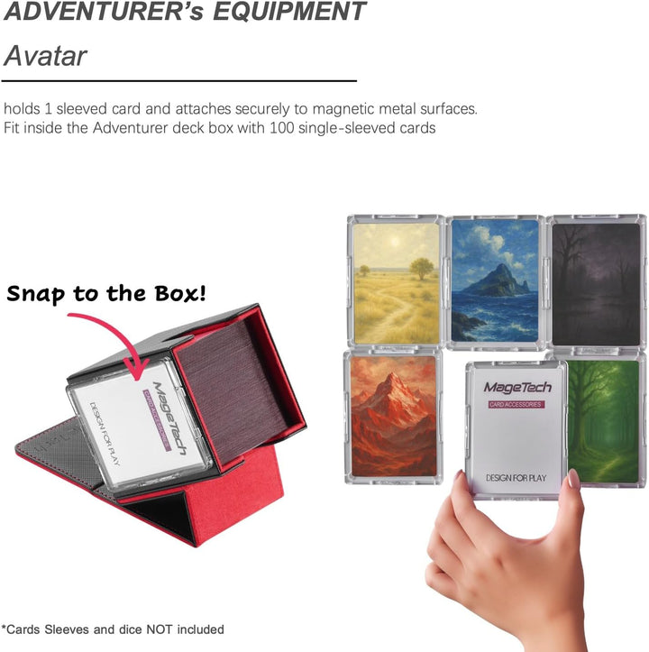 Mage Tech Adventurer [Hero] Modulare Deckbox - passt für 99 doppelt gesleevte Karten - Avatar-Halter