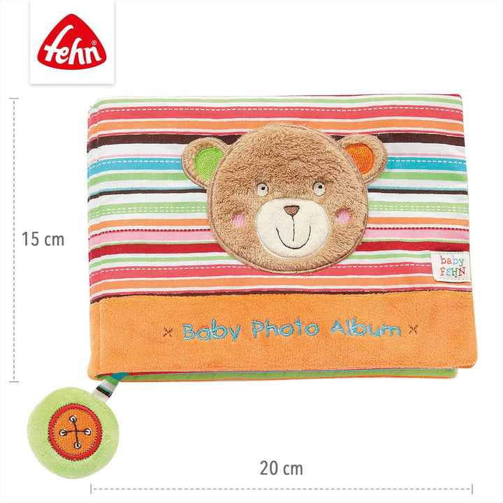 Fehn 091410 Fotobuch Teddy – Weiches Soft-Bilderbuch für 6 Fotos á 10x15 cm – Spielerisch Gesichter