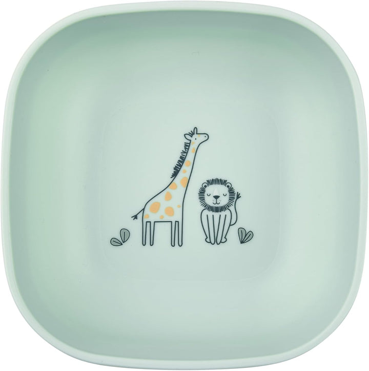 Sterntaler Geschirrset Giraffe &amp; Löwe – Eckige Form mit Safari Motiv – Teller, Schale, Becher &amp; Best