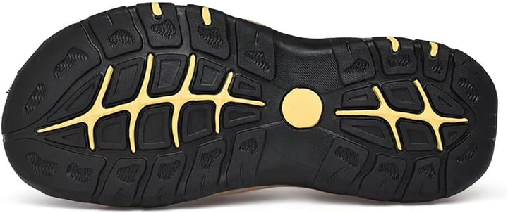 ZYLDK Sandalen Herren Leder Strand Wandersandale Trekkingsandalen Outdoorschuhe Sommer Freizeitschuh