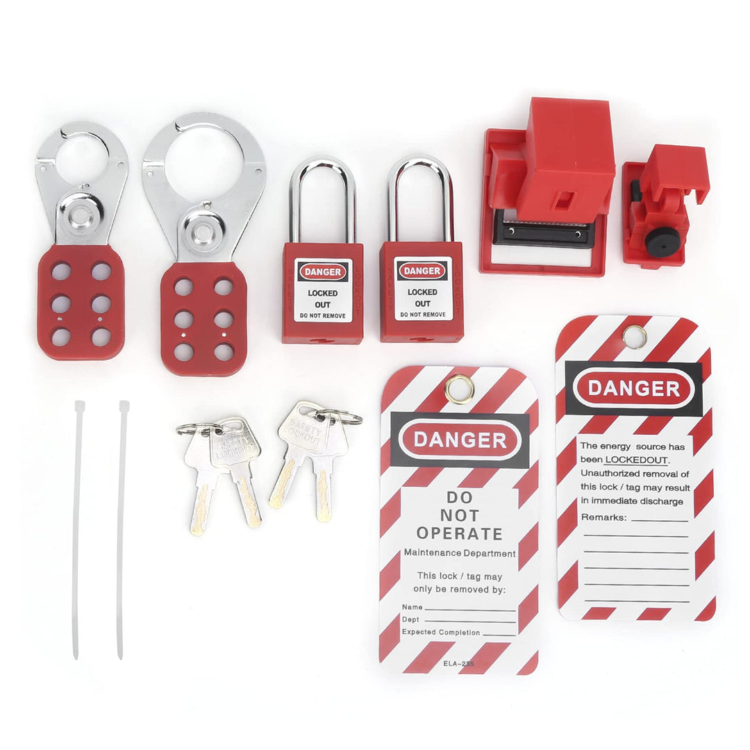 15Pcs Lockout Tagout Kit Sicherheits-Lockout-Vorhängeschlösser Loto Hasps Elektrische Sicherheit Too