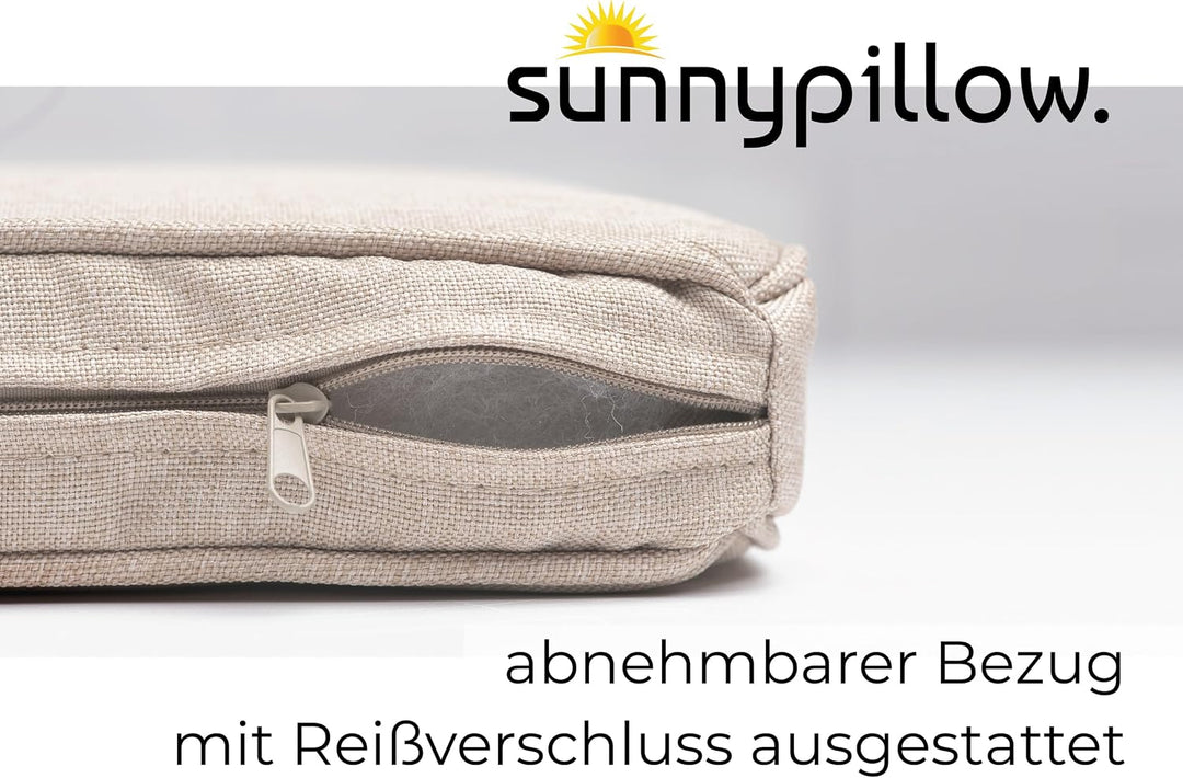 sunnypillow 4er Set Stuhlkissen wasserdicht UV-lichtecht 40 x 40 x 5cm | Polsterauflage Auflage für