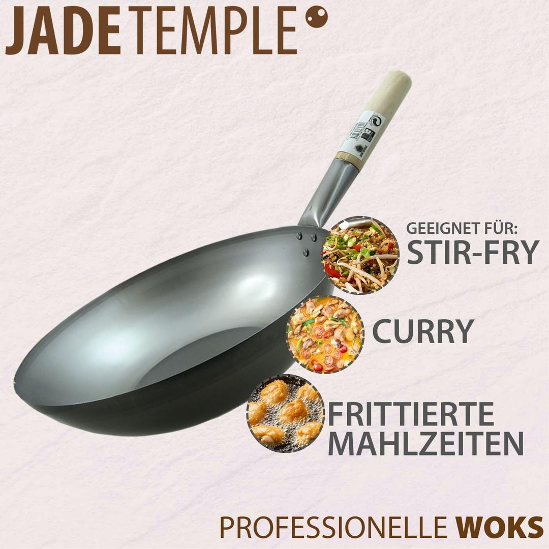 JADE TEMPLE 17285 Wok, Eisenpfanne,grau 20 x 53 x 33 cm