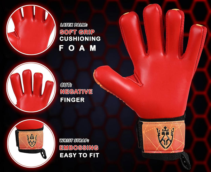 Keeperking Torwarthandschuhe Erwachsene Kinder Jugend mit und ohne Fingerschutz Fussballhandschuhe a