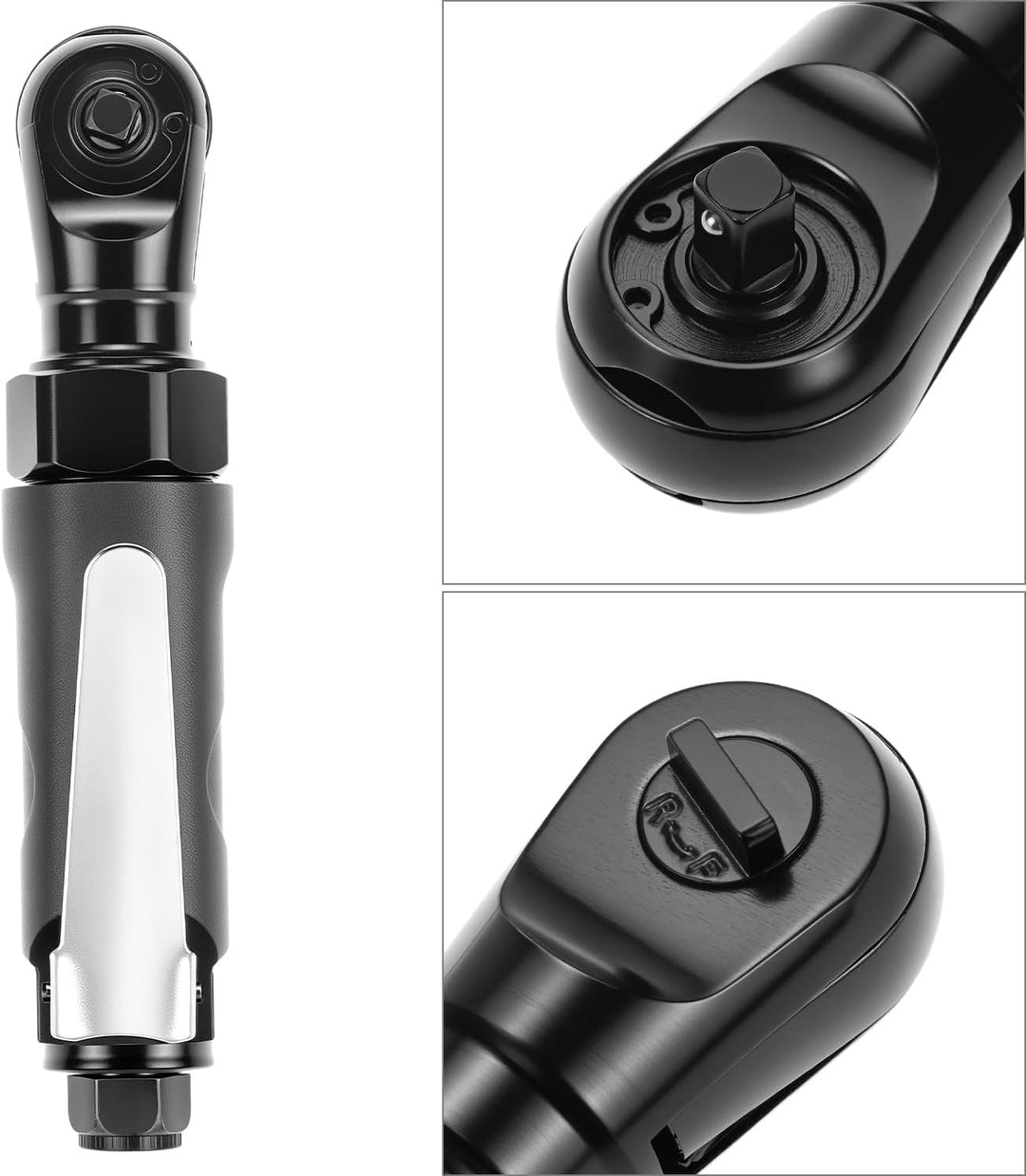 QWORK® Druckluft Ratscheschrauber, 1/4" 35 Nm Druckluft-Schlagschrauber, Umschaltbarer Ratschenkopf