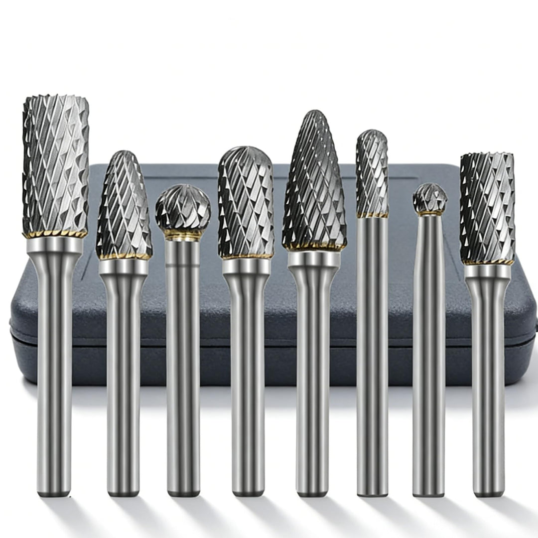 Hartmetall FräSstifte Set, 8 Stück Metall FräSer Wolframcarbid HartmetallfräSer Mit 1/4" (6mm) Schaf