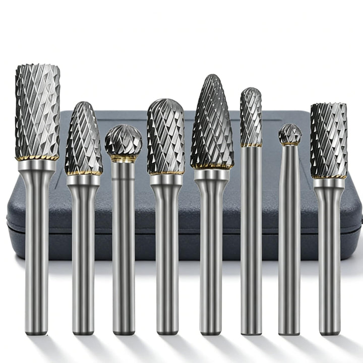 Hartmetall FräSstifte Set, 8 Stück Metall FräSer Wolframcarbid HartmetallfräSer Mit 1/4" (6mm) Schaf