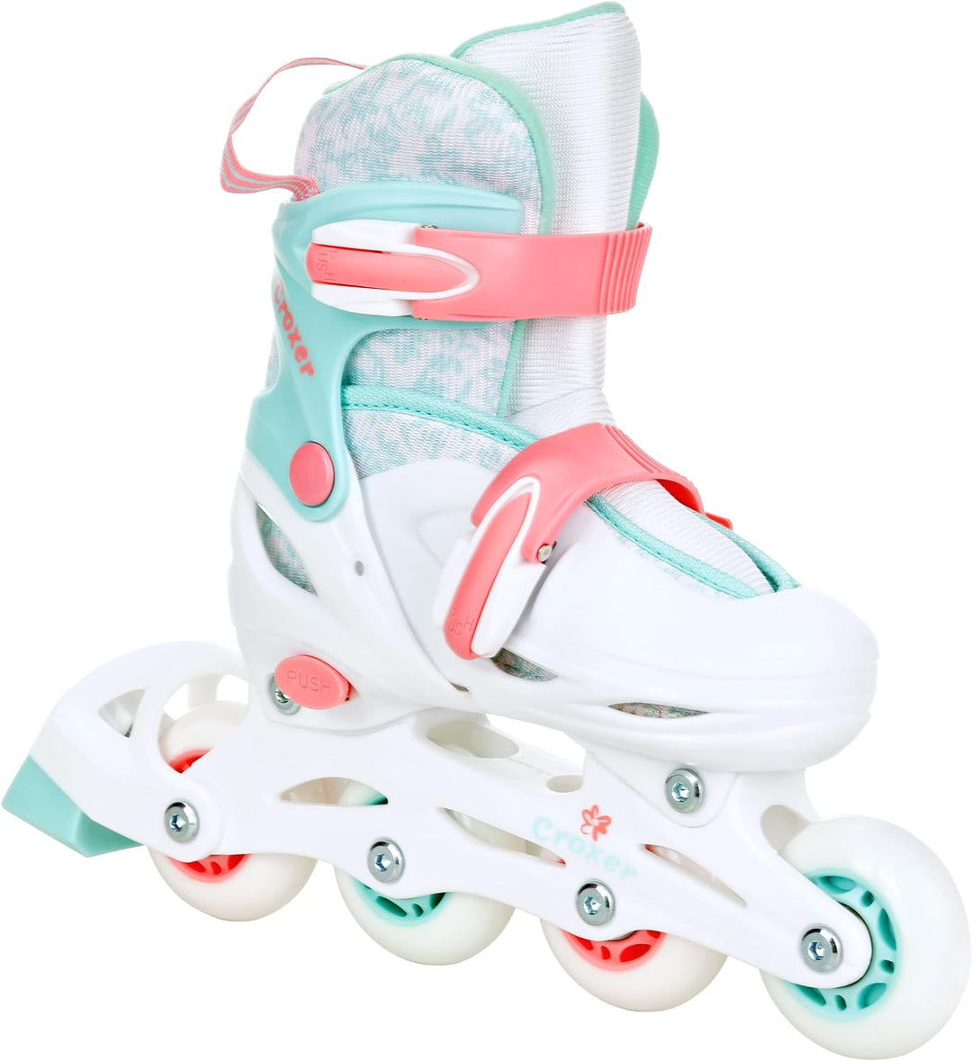 4in1 Inlineskates/Triskates/Rollschuhe/Schlittschuhe Croxer Inez verstellbar mit LED leuchtendem Rad