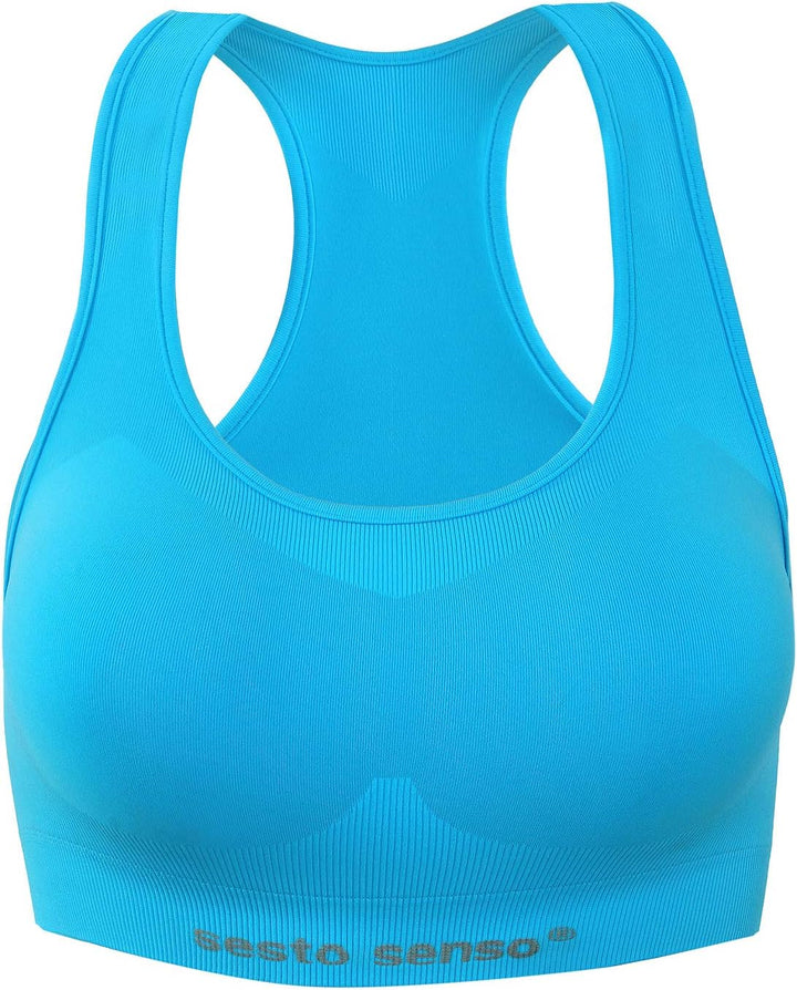 sesto senso Sportzeug Damen Set Fitness Yoga BH + Leggings Nahtlose Sportbekleidung L-XL Türkis, L-X