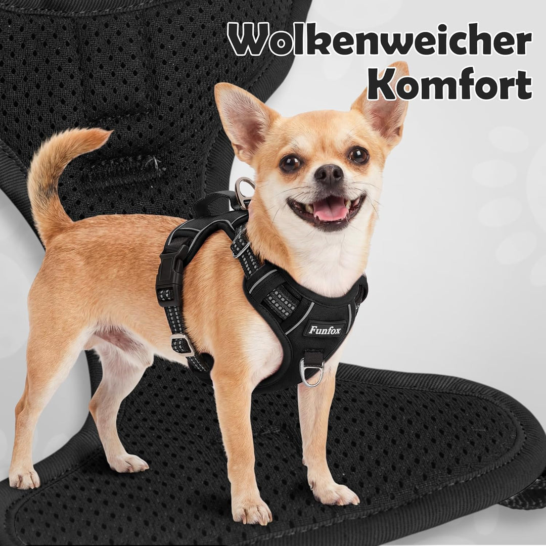 Funfox Hundegeschirr für Grosse Hunde No Pull Geschirr Einstellbar Anti Zug Sicherheitsgeschirr , Ge