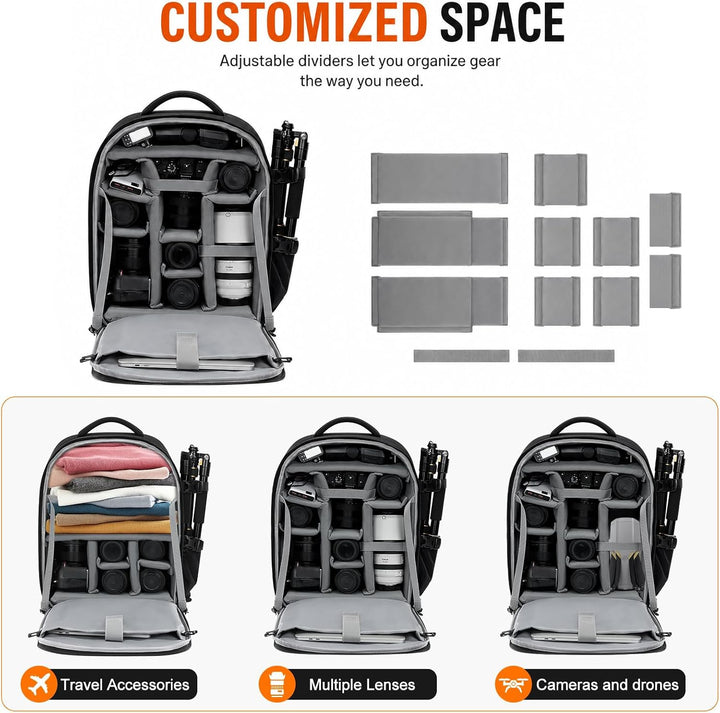 CADeN Professional Trolley Large Camera Backpack Bag for DSLR/SLR Mirrorless Camera Waterproof, Came