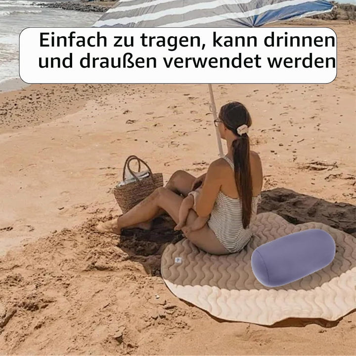 2 Stück Mikroperlen Nackenrollen 37 x 16 cm, Weiches Zylinderkissen für Nacken Kopf Rücken Unterstüt