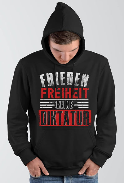uglyshirt89 Frieden, Freiheit Keine Diktatur Herren Kapuzenpullover| Corona Hoodie Lustig - Ungeimpf