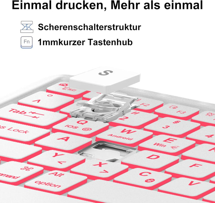 Hülle mit Tastatur für iPad Air 13 Zoll M4 2026/M3 2025/M2 2024 con Touchpad, Magnetisch Abnehmbare