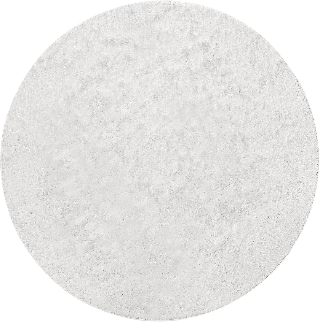 benuta Shaggy Hochflor Whisper Weiss ø 80 cm rund | Langflor Schlafzimmer und Wohnzimmer Teppich, Ku