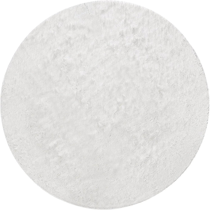 benuta Shaggy Hochflor Whisper Weiss ø 80 cm rund | Langflor Schlafzimmer und Wohnzimmer Teppich, Ku