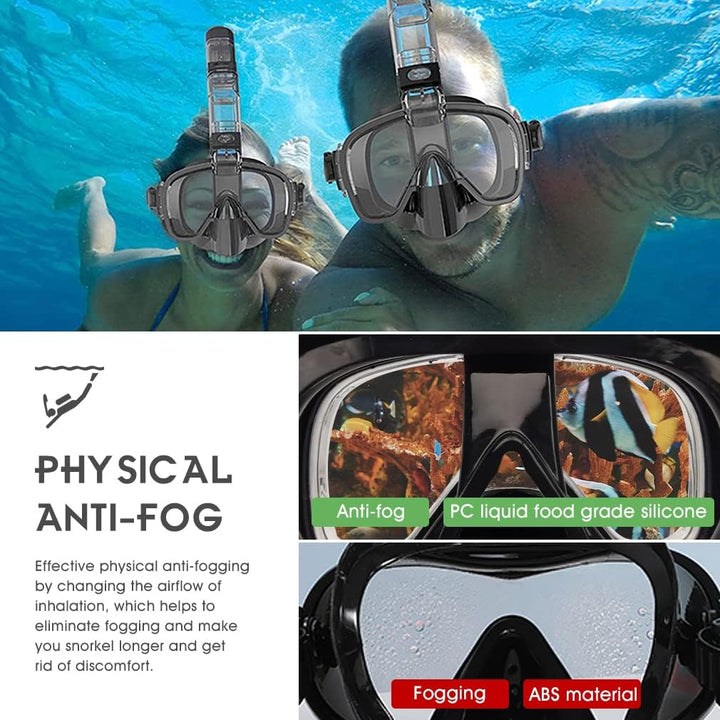 Trockene Schnorchel Set Schnorcheln Scuba Tauchen Brille gehärtetes Glas Schwimmen Tauchen Scuba Gog