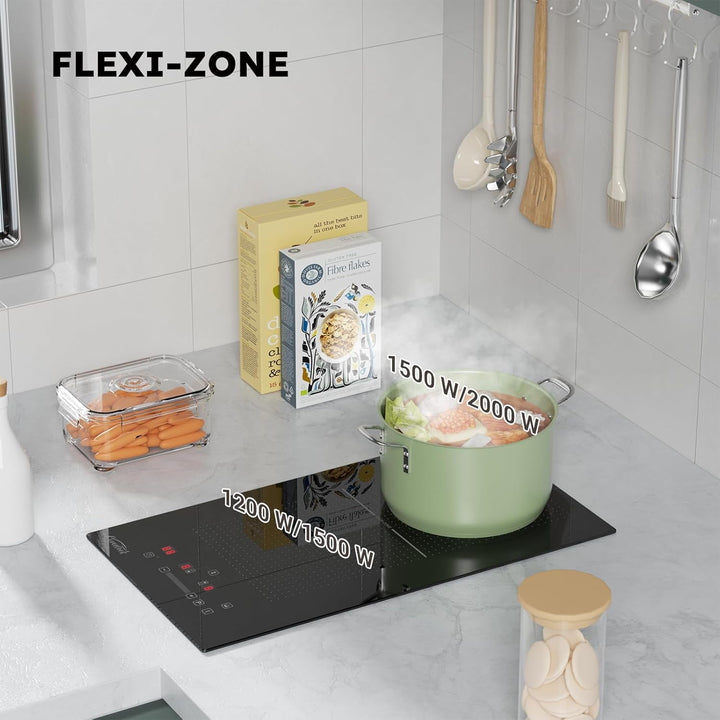 COVERCOOK 30cm induktionskochfeld mit 2 Kochzonen, Einbau Domino Autarkes Kochfeld Induktion mit Ste
