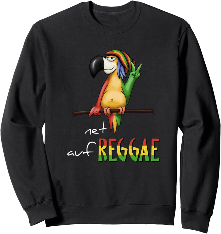Net auf-REGGAE gechillter Rastafari Papagei Reggae Sweatshirt