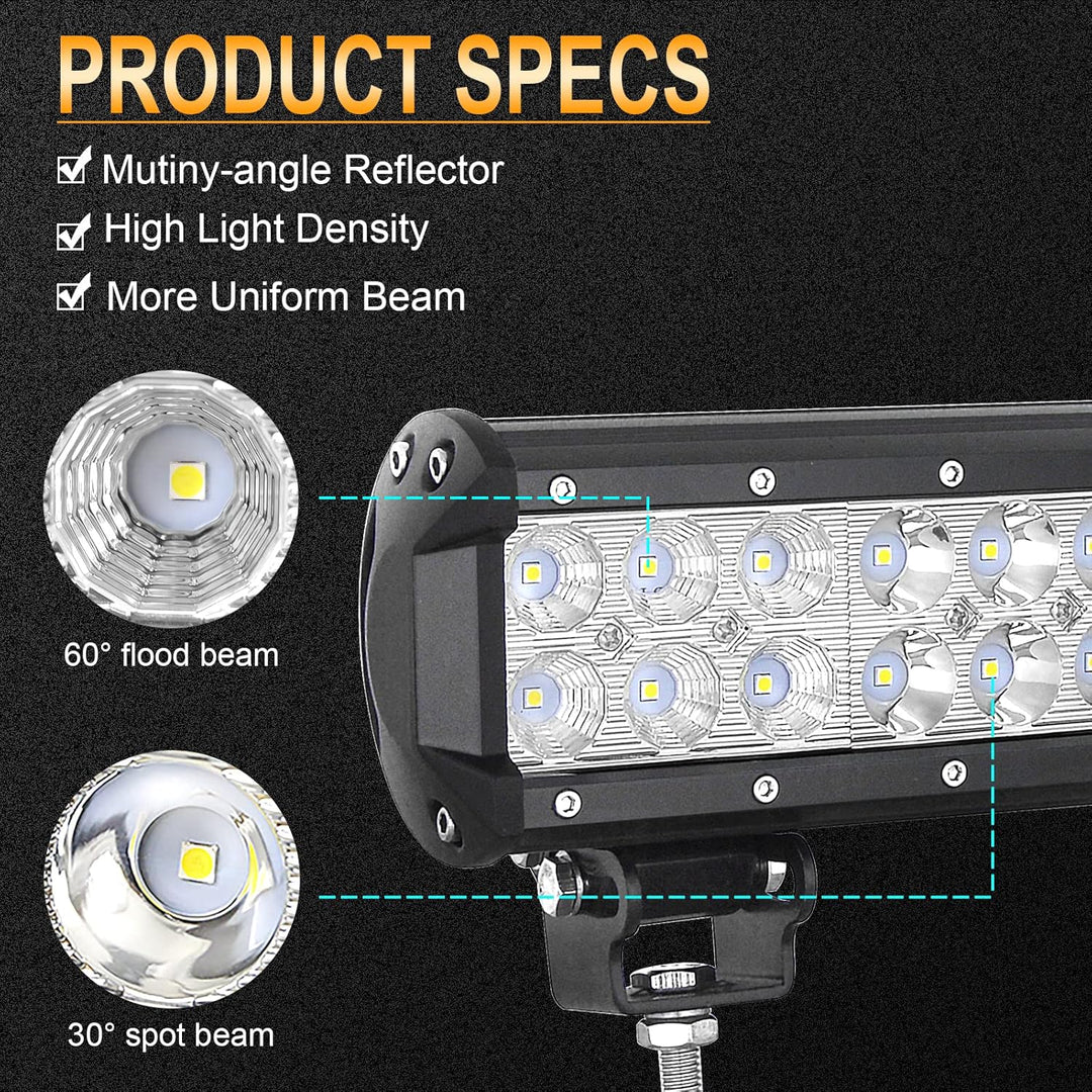 AUXTINGS 22 Zoll 56 cm 144W led arbeitsscheinwerfer Zusatzscheinwerfer 10800LM Auto Scheinwerfer Off
