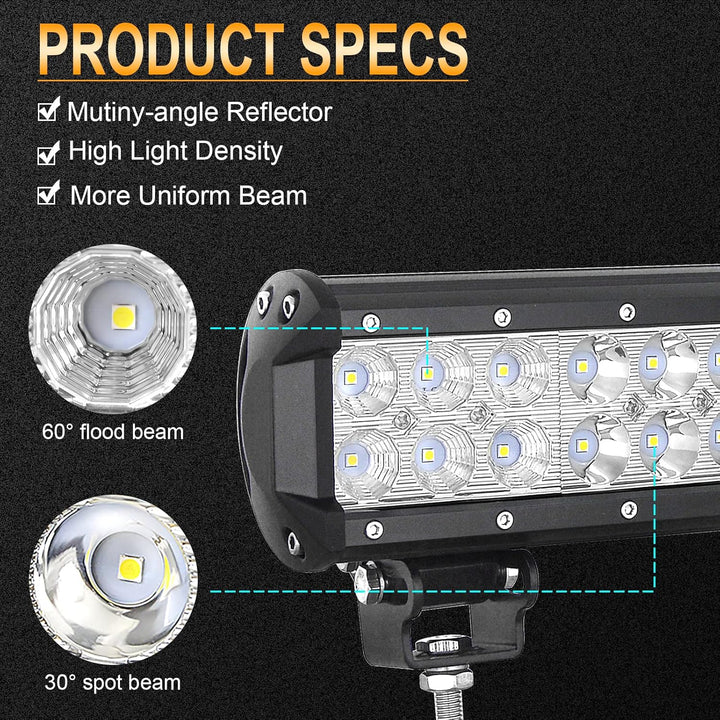 AUXTINGS 22 Zoll 56 cm 144W led arbeitsscheinwerfer Zusatzscheinwerfer 10800LM Auto Scheinwerfer Off