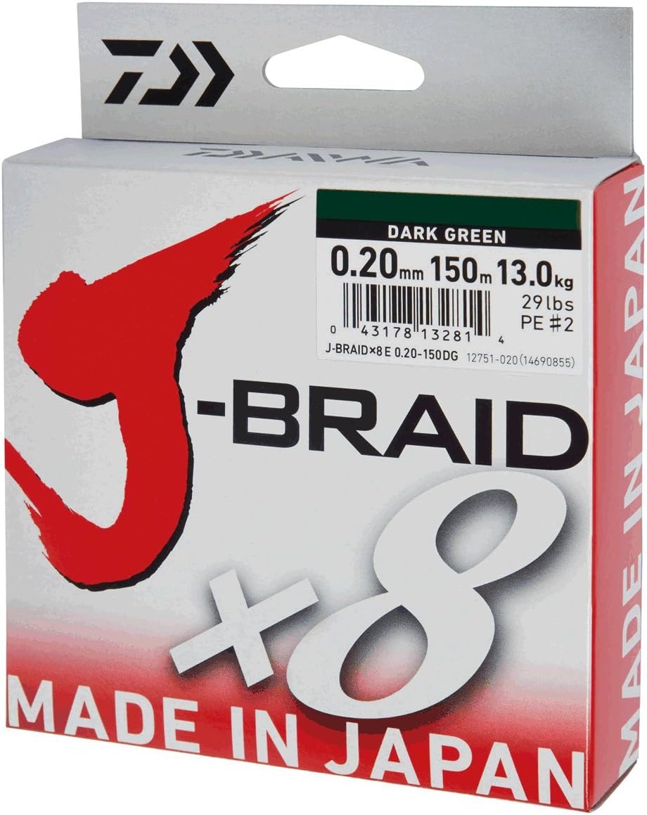 Daiwa J-Braid 8 Braid 300m Multicolor - geflochtene Angelschnur Dm: 0,06mm, Dm: 0,06mm