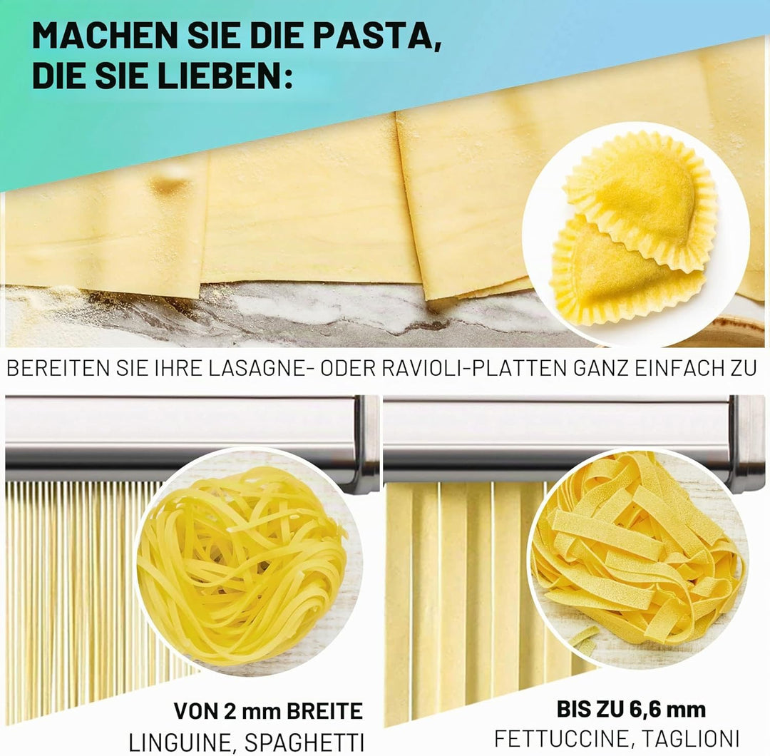 Manuelle Nudelmaschine mit Trockner - Multi-Pasta Edelstahl Rostfrei Italienische Flachteigmaschine