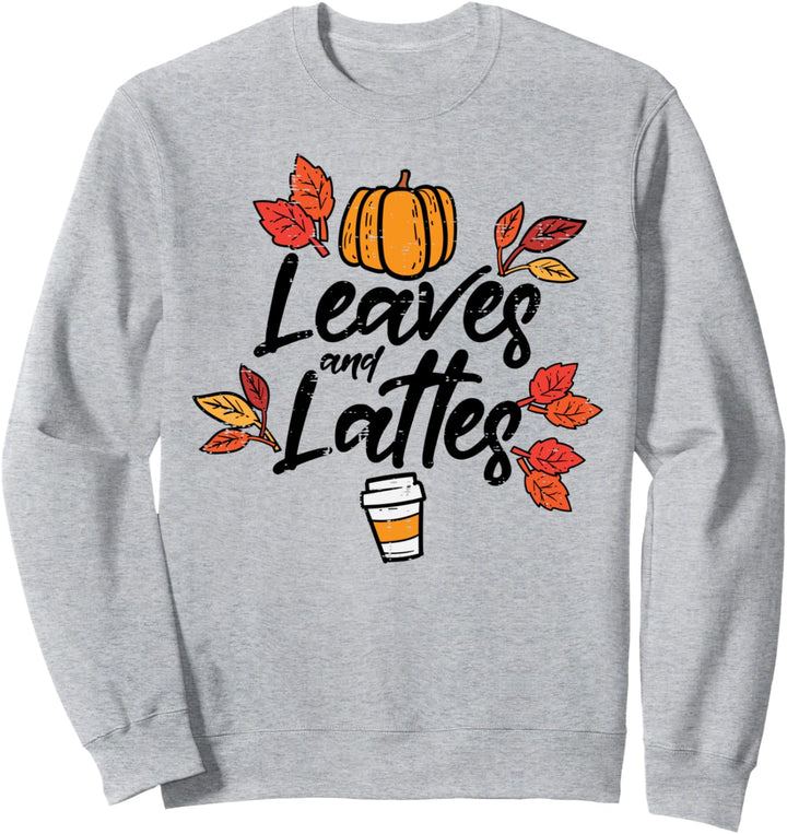 Blätter Latte Kürbis Gewürz Herbst Halloween Frauen Sweatshirt