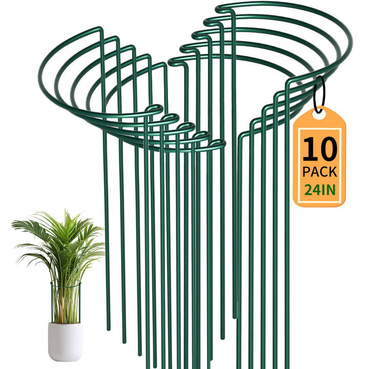 SYITCUN 10 Stück 60cm Hoch Strauchstütze 25cm Halbrund Anthrazit Staudenhalter Blumenhalter Rankenge