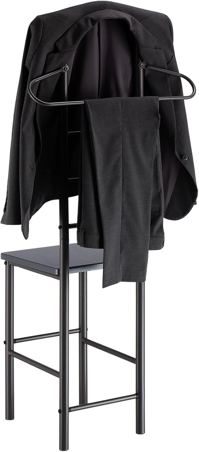 CARO-Möbel Herrendiener JIVO Stummer Diener Kleiderständer in grau, 121 cm, Garderobe mit Hosenbügel