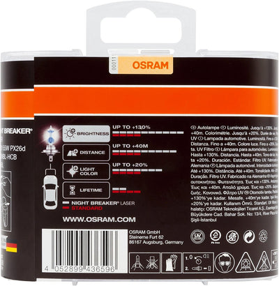 Osram 64210NBL-HCB Night Breaker Laser H7 Halogen Scheinwerferlampe, 12V, Duobox, 2 Stück, Duobox