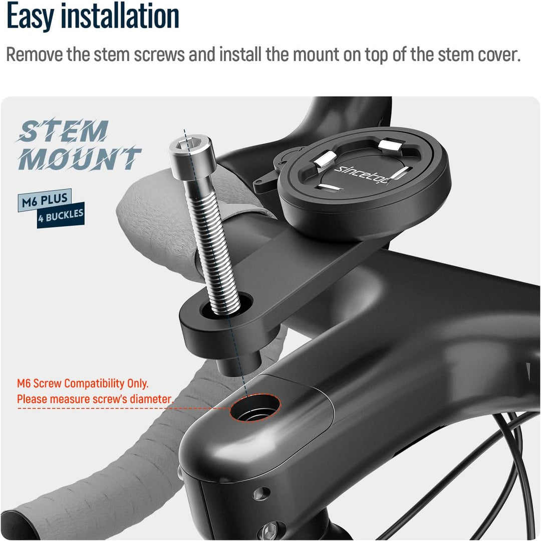 sincetop Bike Phone Mount für Mountain Bicycle, Universal Aluminium Rennrad Vorbaukappe Handyhalter,