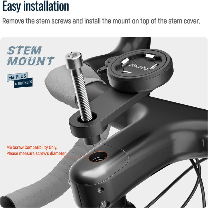 sincetop Bike Phone Mount für Mountain Bicycle, Universal Aluminium Rennrad Vorbaukappe Handyhalter,