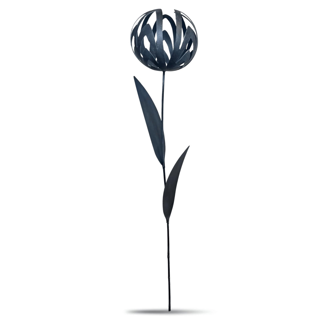 Terma Stahldesign Gartenstecker 3D Allium Esmee 118 cm Grau pulverbeschichtet Metall Blume Outdoor m