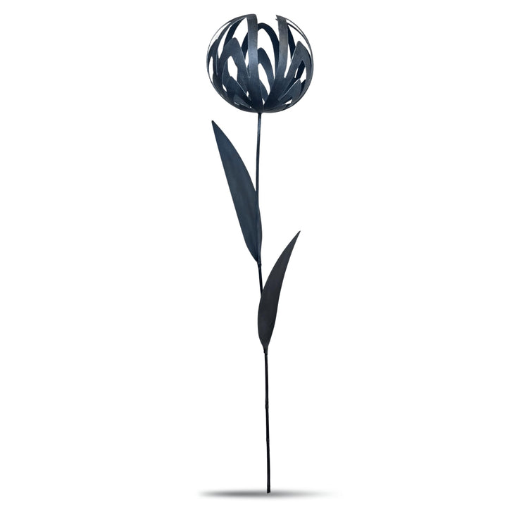 Terma Stahldesign Gartenstecker 3D Allium Esmee 118 cm Grau pulverbeschichtet Metall Blume Outdoor m