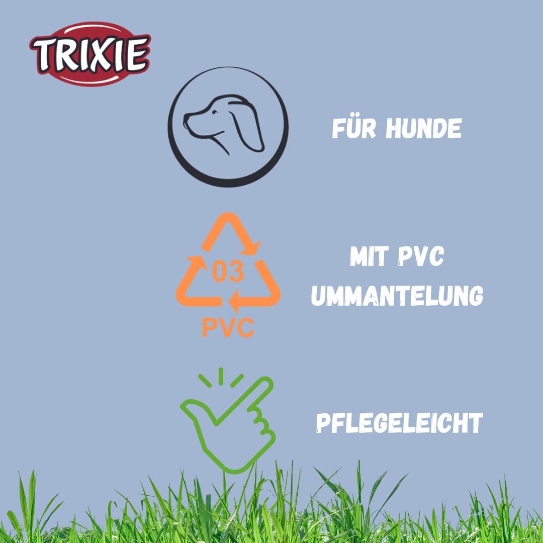 TRIXIE Hundeleine CityStyle M-L, 2,00 m/20 mm Salbei – Hochwertige PVC-Leine für Hunde, 3-Fach verst